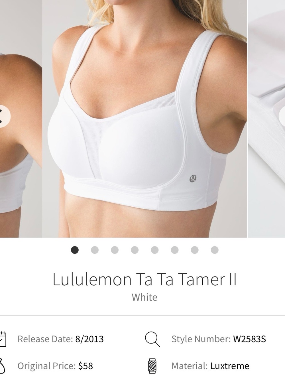 lululemon athletica Ta Ta Tamer II Bra - White